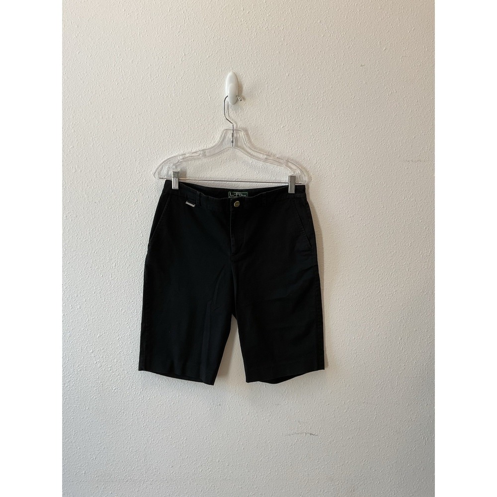 Lauren Ralph Lauren Black Active Bermuda Shorts Women's Coastal Preppy Resort 8